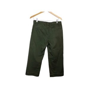 J. Crew Women Olive Green Classic Twill Chino Favorite Fit Cropped Pants Size 6